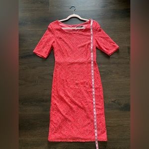 Coral Dress with Floral Detail